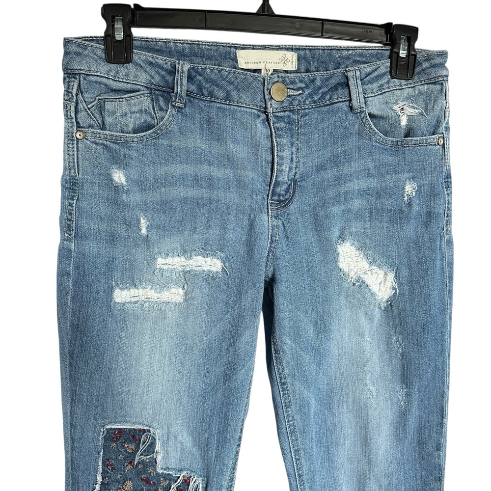 Democracy Artisan Crafted Patchwork Distressed Je… - image 3